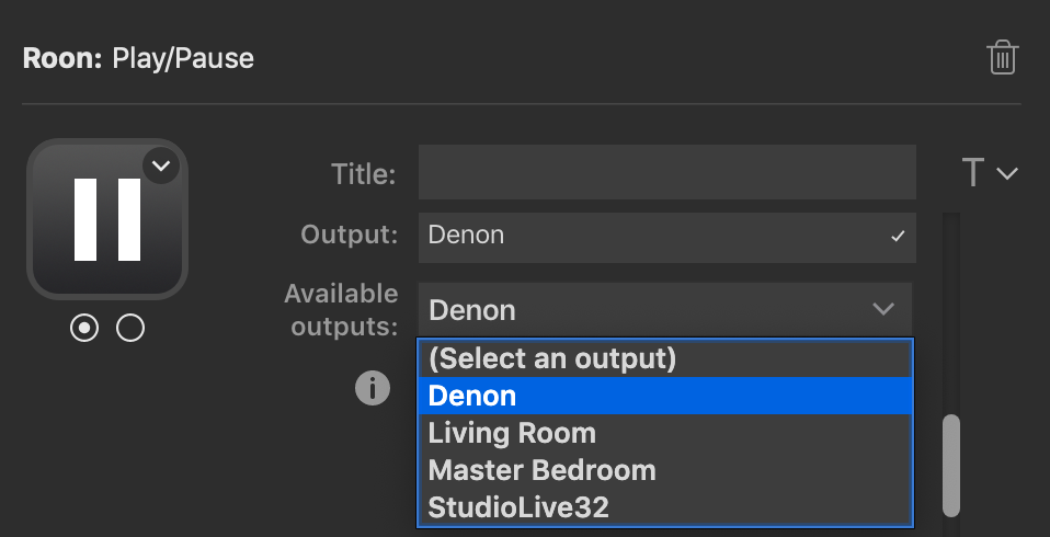 Output selection